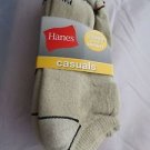 3 Pair Hanes Large No Show Casual Socks Cushion All Day Comfort  Khaki 6-12