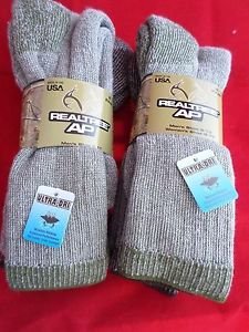 4 Pair Large Real Tree 20% Wool Hiker Work Boot Socks 9-13 Arch Support Made USA