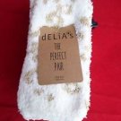 2 Pair Womens  One size Fits Most Delia's Animal Print White Fuzzy Socks