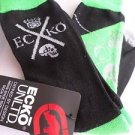 2 Pair Ecko Unlimited Men Crew Socks Large Neon Green Black Rhino Skull6 1/2-12
