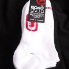 3 Pair Ecko Unlimited Men No Show Boat Socks Large Solid White  Rhino 6 1/2-12