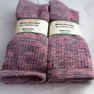 2 Pair Pocono 82%  Merino Wool Hiker Women Socks USA Shoe 5-10 Black/Pink
