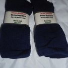 2 Pair Pocono 82%  Merino Wool Hiker Women Socks USA Shoe 5-10 Navy