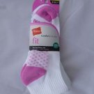 4 Pack Hanes Ankle Comfort Collection Socks Pink White Blue Great Quality!! 8-12