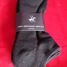 3 Pair Large Beverly Hills Polo Club Cushioned No Show Men Socks Black 10-13