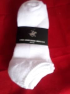 3 Pair Large Beverly Hills Polo Club Cushioned No Show Men Socks White 10-13