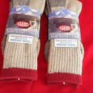 2 Pair Large Clear Creek 67% Merino Wool Heavy Hikers Sock 6-12 USA Red