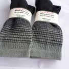 2 Pair Pocono 82%  Merino Wool Hiker Women Socks USA Shoe 5-10 Black Grey