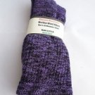 1 Pair Pocono 82% Merino Wool Hiker Women Socks USA Shoe 5-10 Black Purple
