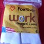 6 Pair Value Pack Fox River Cotton Cushion Crew Socks 9-12 Made USA White