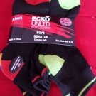 6 Pair Ecko Unlimited Boys Quarter High Socks Soft  Durable Black Neon 3-9