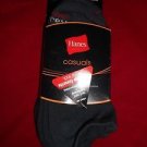 3 Pair Hanes Large No Show Casual Socks Cushion All Day Comfort Dark Grey 6-12