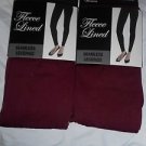2 Pair Gold Medal  Seamless Womens Fleece Leggings Burgundy Small/Medium