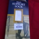 1 Pair Large Gold Medal Over the Calf Mens Dress Support Socks Made in USA White