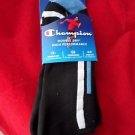 2 Pair Champion Contoured Arch Support No Show Black Stripe Dry Socks 6-12