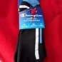 2 Pair Champion Contoured Arch Support No Show Black Stripe Dry Socks 6-12