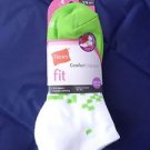4 Pack Hanes Low Cut Comfort Collection Socks Pink White Green Great Quality 5-9