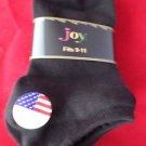 4 Pairs Joy Womens No Show Socks Black 80% Cotton Great Quality! 9-11