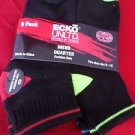 6 Pair Ecko Unlimited Mens Quarter Socks Soft and Durable Black Heel Toe 6-12