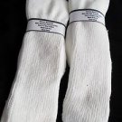 2 Pair Mens Over the Calf Diabetic Sock 100% Cotton 8-12 White Made in USA White