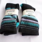 2 Pair Pocono 82%  Merino Wool Hiker Women Socks USA Shoe 5-10 Aqua Stripe
