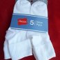 5 Pack Hanes Cuff Crew Value Pack Socks White Great Quality!! Medium 5-9