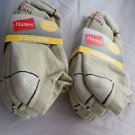 6 Pair Hanes Large No Show Casual Socks Cushion All Day Comfort  Khaki 6-12