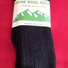 1 Pair Large Maine 95% Merino Wool Ragg Crew Sock 9-12 Made in USA Black