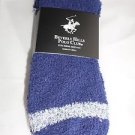 2 Pair Beverly Hills Polo Club Fuzzy Comfy Warm Socks 6-12 Navy Blue