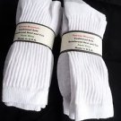 6 Pair of  Pocono Relaxed Fit Cotton Cushion Crew Socks 9-12 Made USA White/Gr