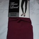 1 Pair Gold Medal  Seamless Womens Fleece Leggings Burgundy  Large/Extra Large