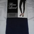 1 Pair Gold Medal  Seamless Womens Fleece Leggings Navy Small/Medium