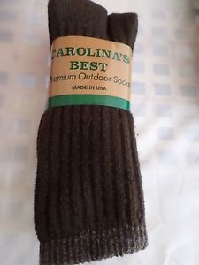 2 Pair Large Carolina Best Premium Outdoor Cotton Blend Boot Sock 10-13  USA