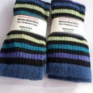 2 Pair Pocono 82%  Merino Wool Hiker Women Socks USA Shoe 5-10 Striped
