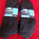 6 Pair Large Gold Medal No Show Cushioned Sole Athletic Black Sock 10-13