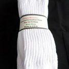 3 Pair of  Pocono Relaxed Fit Cotton Cushion Crew Socks 12-15 Made USA White
