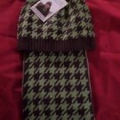 East Side Collection Oxford Houndstooth Hat and Scarf Owner Set Brown Green