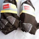 6 Pair Hanes Large No Show Casual Socks Cushion All Day Comfort  Brown 6-12