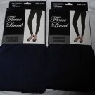 2 Pair Gold Medal  Seamless Womens Fleece Leggings Navy  Large/Extra Large