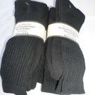 6 Pair of  Pocono Relaxed Fit Cotton Cushion Crew Socks 12-15 Made USA Black