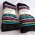 2 Pair Pocono 82%  Merino Wool Hiker Women Socks USA Shoe 5-10 Pink toe