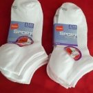 6 Pair Hanes Sport Breathable Low Cut Mesh Socks White Great Quality 5-9