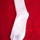 1 Pair of  Pocono Hi Bulk Acrylic Extra Wide Crew Socks 12-15 Made USA White