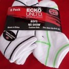 6 Pair Ecko Unlimited Boys No Show Boat Socks Soft and Durable Red White 9-2 1/2