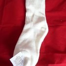 1 Pair of  Pocono Hi Bulk Acrylic XWide Mid Calf Crew Socks 8-12 Made USA White