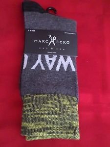 1 Pair Large Marc Ecko Cut & Sew Cotton Crew Socks 6-12 Yellow