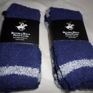 4 Pair Beverly Hills Polo Club Fuzzy Comfy Warm Socks 6-12 Navy Blue