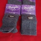 2 Pair Womens Medium Wrangler Angora Crew Boot Hiker Warm Sock 6-9 Denim USA