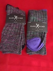 2 Pair Large Marc Ecko Cut & Sew Cotton Crew Socks 6-12 Toe Heel