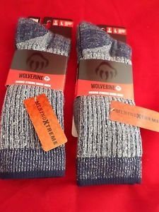2 Pair Wolverine 70% Merino Xtreme Wool Hiker Sock 9 -13 USA